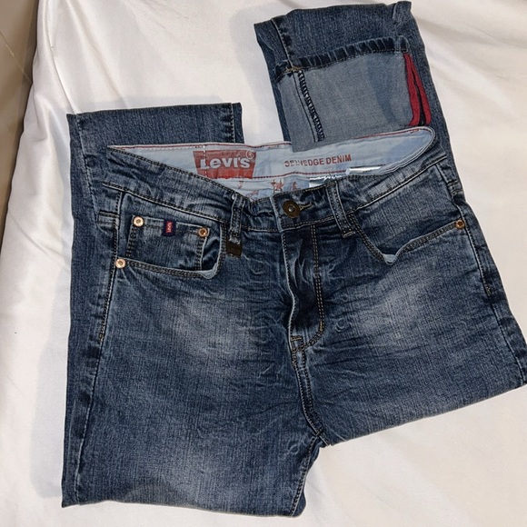 Levi's Other - Levi’s jeans - selvedge denim medium blue factory faded/distressed 501